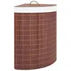 Image de vidaXL Panier à linge d'angle Bambou Marron 60 L