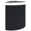 Image de vidaXL Panier à linge d'angle Bambou Noir 60 L