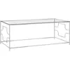 Image de vidaXL Table basse Argenté 120x60x45 cm Acier inoxydable et verre
