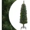Image de vidaXL Sapin de Noël artificiel mince avec support vert 150 cm PVC
