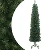 Image de vidaXL Sapin de Noël artificiel mince avec support vert 180 cm PVC