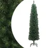 Image de vidaXL Sapin de Noël artificiel mince avec support vert 240 cm PVC