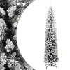 Image de vidaXL Sapin de Noël artificiel mince flocon de neige vert 180 cm PVC