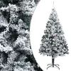 Image de vidaXL Sapin de Noël artificiel avec neige floquée vert 240 cm PVC