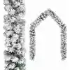 Image de vidaXL Guirlande de Noël avec neige floquée Vert 10 m PVC