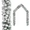 Image de vidaXL Guirlande de Noël avec neige floquée Vert 20 m PVC