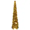 Image de vidaXL Sapin de Noël artificiel escamotable doré 120 cm PET