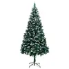 Image de vidaXL Sapin de Noël avec pommes de pin et neige blanche 210 cm