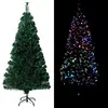 Image de vidaXL Sapin de Noël artificiel avec support vert 150 cm fibre optique