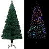 Image de vidaXL Sapin de Noël artificiel avec support vert 210 cm fibre optique