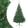 Image de vidaXL Sapin de Noël artificiel moitié avec support vert 180 cm PVC