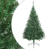 Image de vidaXL Sapin de Noël artificiel moitié avec support vert 210 cm PVC