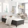 Image de vidaXL Sommier à lattes de lit Gris foncé Tissu 100x200 cm