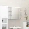 Image de vidaXL Armoire à miroir de salle de bain Blanc Bois d ingénierie