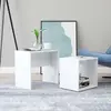Image de vidaXL Ensemble de table basse Blanc 48x30x45 cm Bois d'ingénierie
