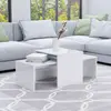 Image de vidaXL Ensemble de table basse Blanc brillant Bois d’ingénierie