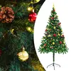 Image de vidaXL Arbre de Noël artificiel pré-éclairé avec boules vert 180 cm