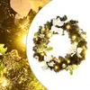 Image de vidaXL Couronne de Noël avec lumières LED Noir 60 cm PVC