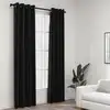 Image de vidaXL Rideaux occultants Aspect de lin 2 pcs Anthracite 140x225 cm