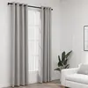 Image de vidaXL Rideaux occultants Aspect lin avec oeillets 2 pcs Gris 140x225cm