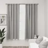 Image de vidaXL Rideaux occultants aspect lin avec crochets 2pcs Gris 140x175cm