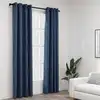 Image de vidaXL Rideaux occultants Aspect lin avec oeillets 2 pcs Bleu 140x225cm