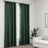 Image de vidaXL Rideaux occultants aspect lin avec crochets 2pcs Vert 140x225cm
