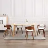 Image de vidaXL Chaises à manger lot de 4 bois courbé et similicuir