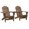 Image de vidaXL Chaises de jardin Adirondack avec table bois de sapin marron