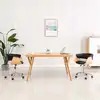 Image de vidaXL Chaise pivotante de bureau Noir Bois courbé et similicuir
