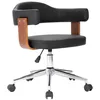 Image de vidaXL Chaise pivotante de bureau Noir Bois courbé et similicuir
