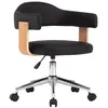 Image de vidaXL Chaise pivotante de bureau Noir Bois courbé et similicuir