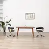 Image de vidaXL Chaise pivotante de bureau Noir Bois courbé et similicuir