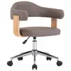 Image de vidaXL Chaise pivotante de bureau Taupe Bois courbé et tissu