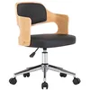 Image de vidaXL Chaise Pivotante de Bureau Siège de Salon Ergonomique Chaise de Salle de Séjour Maison Intérieur Chambre Noir Similicuir Bois Courbé
