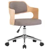 Image de vidaXL Chaise Pivotante de Bureau Siège de Salon Ergonomique Chaise de Salle de Séjour Chambre Intérieur Maison Taupe Tissu Bois Courbé
