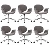 Image de vidaXL Chaises pivotantes à manger lot de 6 gris tissu