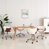 Image de vidaXL Chaises pivotantes à manger lot de 4 Blanc Similicuir