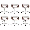 Image de vidaXL Chaises pivotantes à manger lot de 6 blanc similicuir