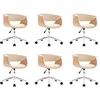 Image de vidaXL Chaises pivotantes à manger lot de 6 crème similicuir