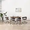 Image de vidaXL Chaises pivotantes à manger lot de 6 gris bois courbé et tissu
