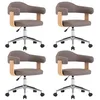 Image de vidaXL Chaises pivotantes à manger lot de 4 taupe bois courbé et tissu