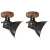 Image de vidaXL Lampe murale industrielle/de plafond 2 pcs Noir 20x25 cm E27