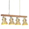 Image de vidaXL Plafonnier industriel Laiton E27 Bois de manguier