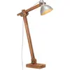 Image de vidaXL Lampadaire Argenté Bois de manguier massif E27
