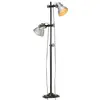 Image de vidaXL Lampadaire avec 2 abat-jour Argenté E27 Fonte