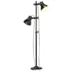 Image de vidaXL Lampadaire avec 2 abat-jour Noir E27 Fonte