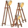 Image de vidaXL Lampadaires 3 pcs Argenté E27 Bois de manguier massif