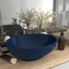 Image de vidaXL Lavabo ovale de luxe Bleu foncé mat 40x33 cm Céramique