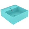 Image de Lavabo carré à trop-plein Vert clair mat 41x41 cm Céramique